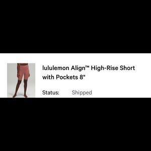 Lululemon align high rise short size 4 like new
